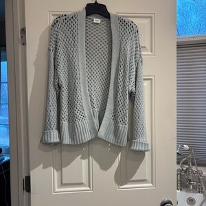 Abercrombie & Fitch Light blue/ gray Open-Knit Cardigan